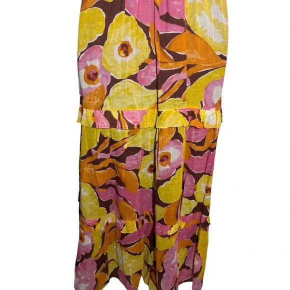 Banjanan Hazel Floral Tiered Midi Dress Euphoric Bloom Paprika size Small NWT - Picture 7 of 14